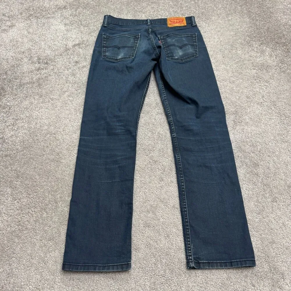 Levi's 511 Straight Leg Slim Fit Denim Jeans Mens 31x32 Dark Wash Cotton Casual